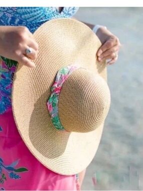Lilly Pulitzer Wide Brim Straw Sun Hat - Journey to the Jungle Band